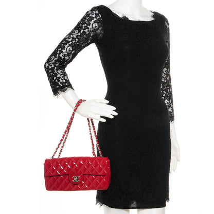 Chanel Patent Quilted East West Flap Red 2 of 9