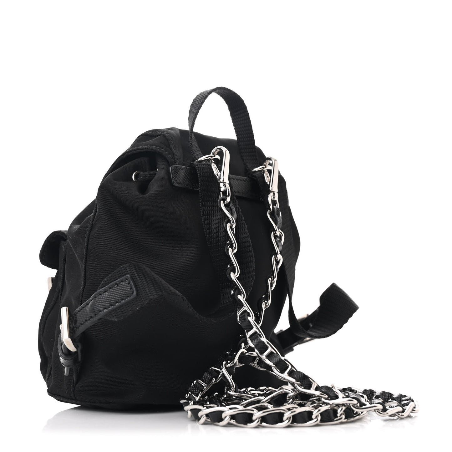 Nylon Vela Mini Crossbody Backpack Black