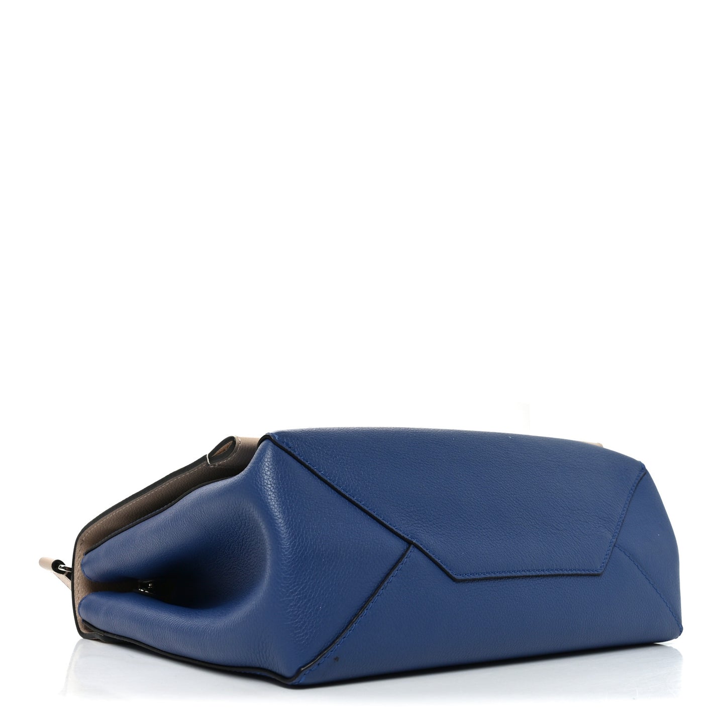 Soft Calfskin Lockme II Top Handle Beige Blue