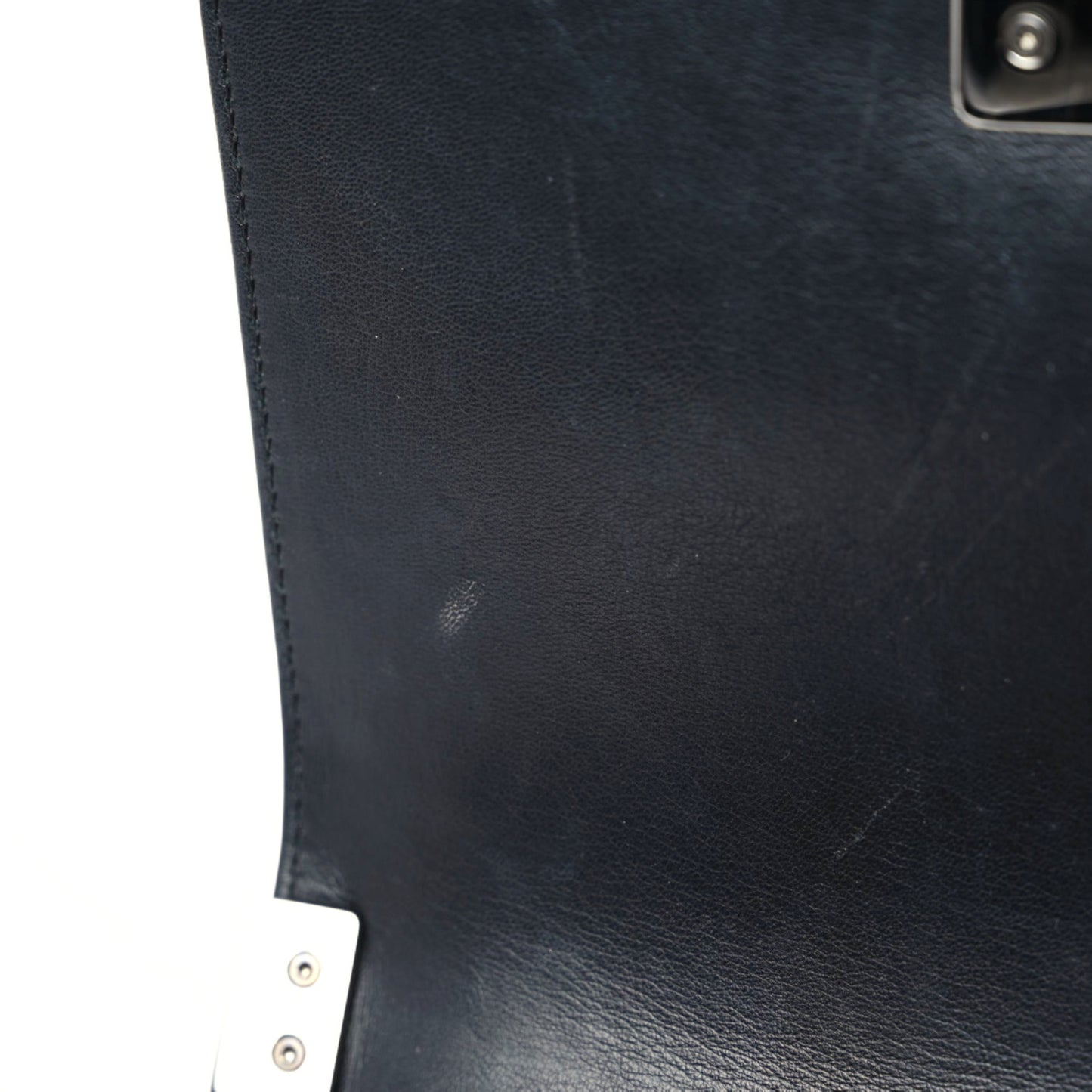 Calfskin Chain Chevron Small Boy Flap Black