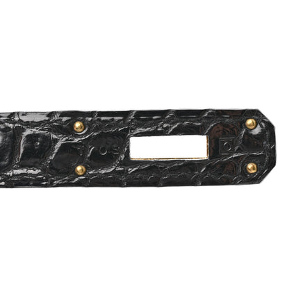 Hermes Shiny Porosus Crocodile Birkin 35 Black 7 of 11