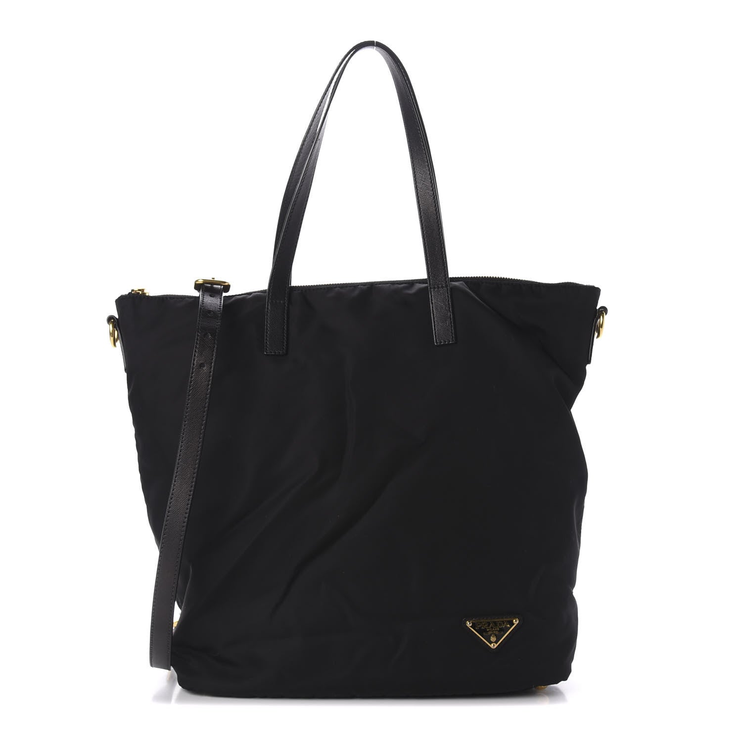 Prada Tessuto Nylon Saffiano Shopping Tote Black 1 of 9