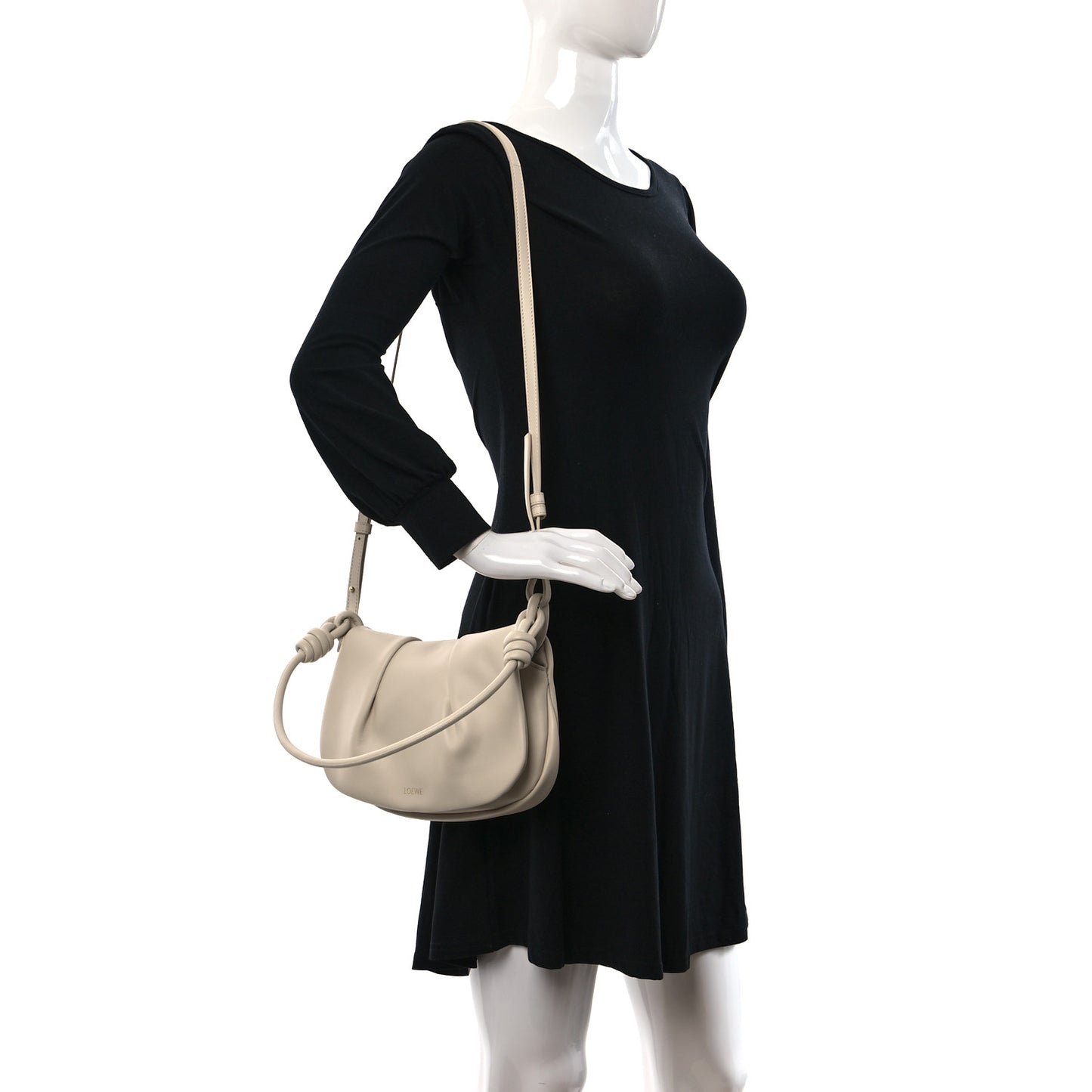 Shiny Nappa Calfskin Paseo Satchel Angora