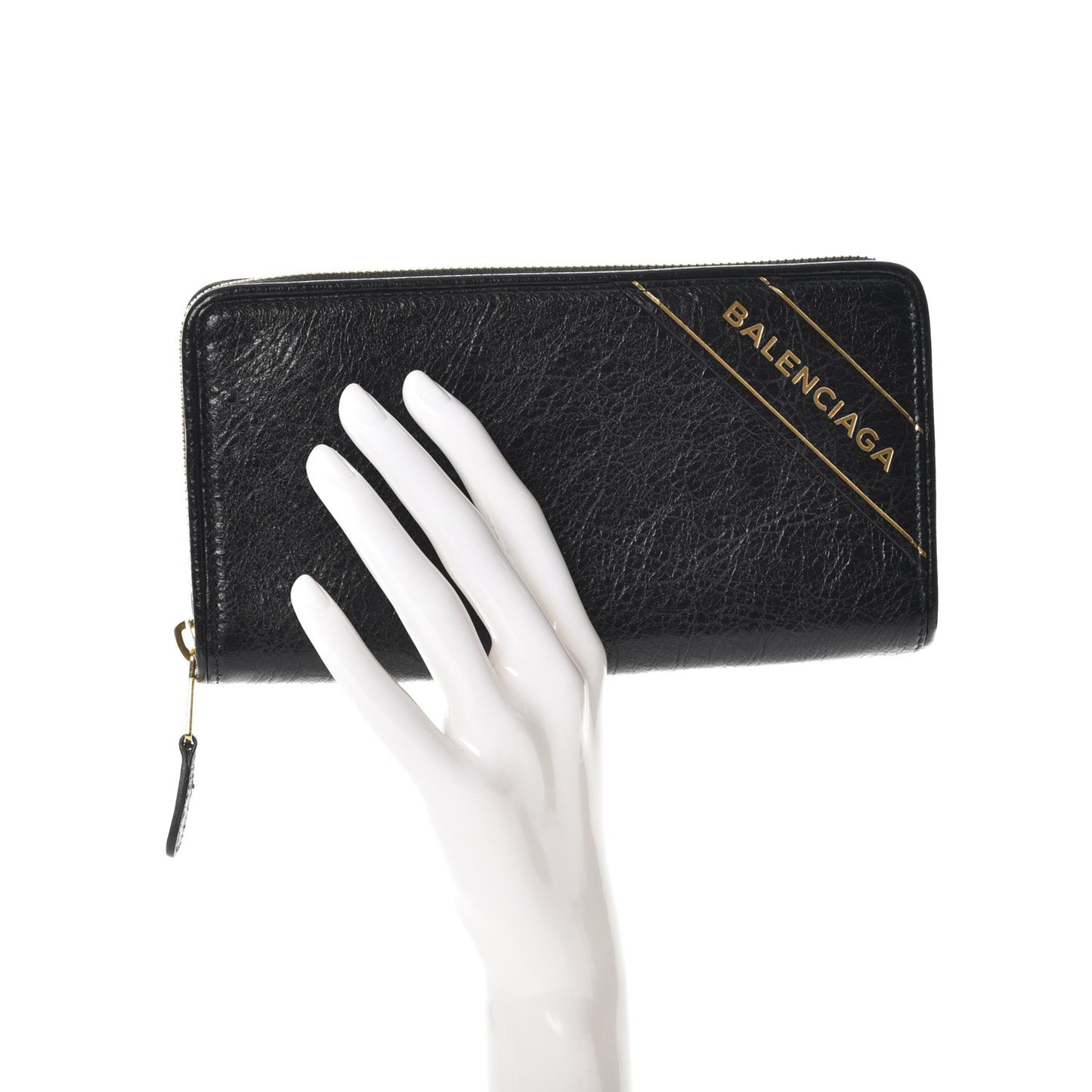 Agneau Blanket Continental Zip Around Wallet Black