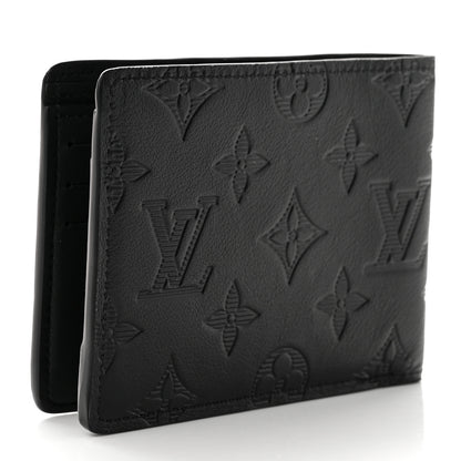 Louis Vuitton Calfskin Monogram Shadow Multiple Wallet Black 3 of 6