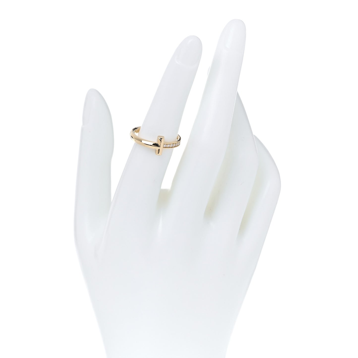 18K Yellow Gold Diamond T T1 Ring 52 6