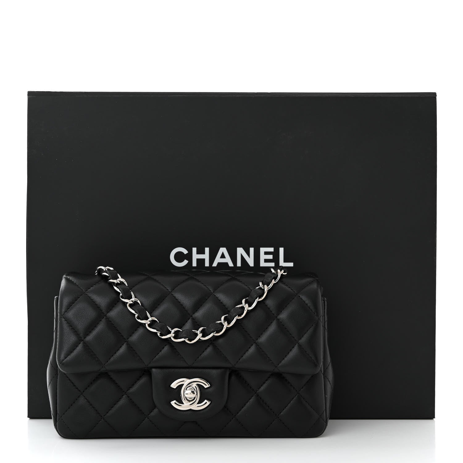 Chanel Lambskin Quilted Mini Rectangular Flap Black 11 of 11