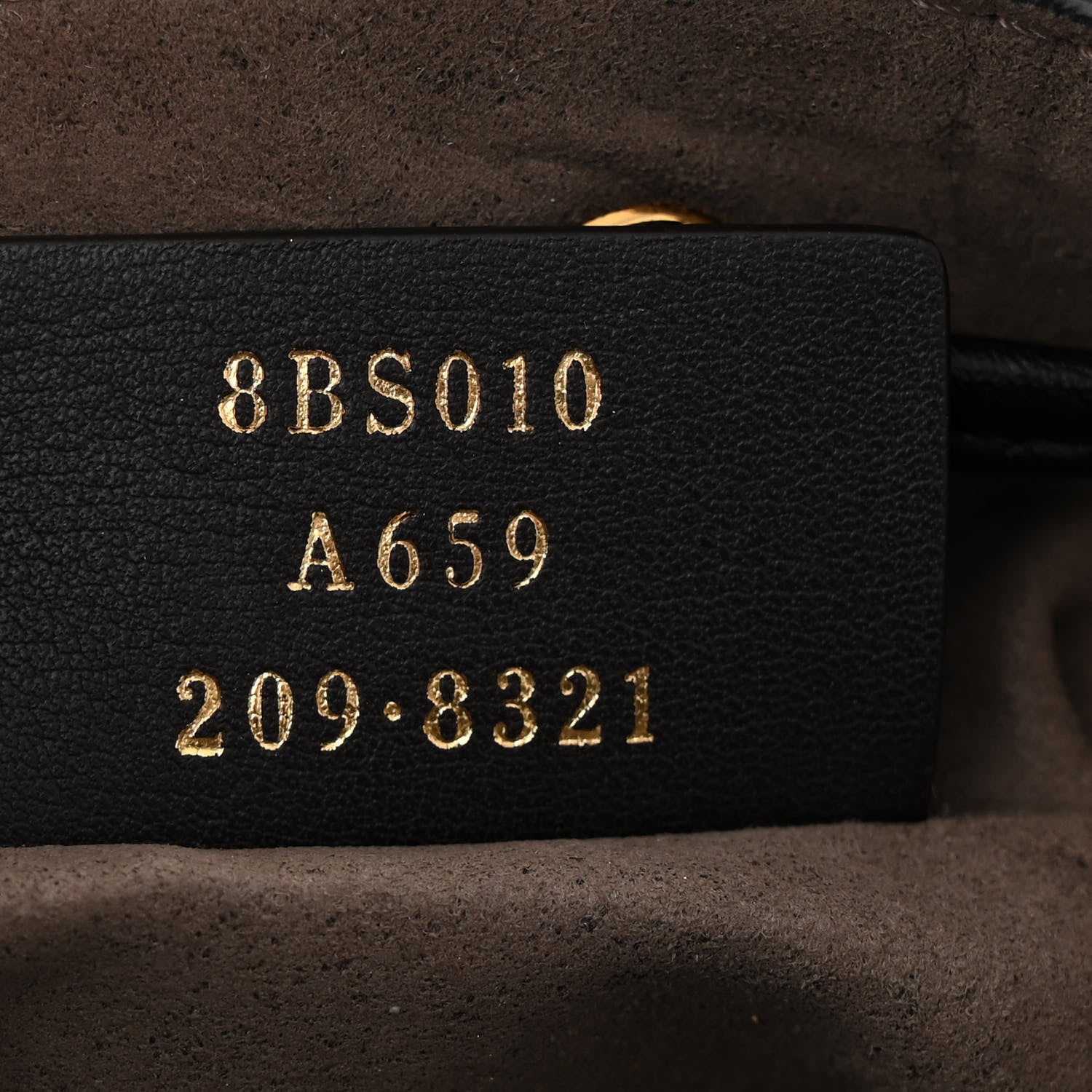 Fendi Vitello Liberty F is Fendi Bi-Color FF 1974 Embossed Mini Mon Tresor Bucket Bag Maya Black 7 of 10
