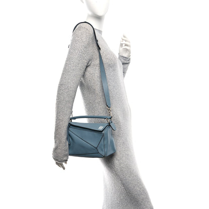 Loewe Calfskin Small Puzzle Bag Stone Blue 2 of 9