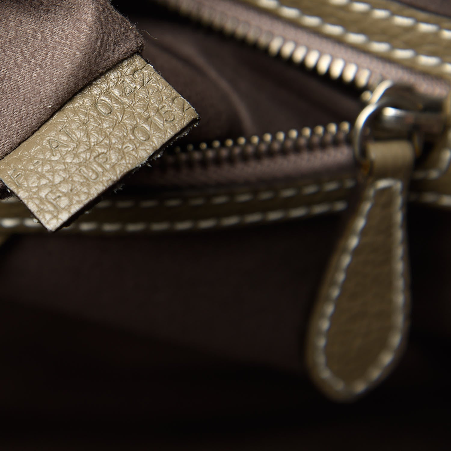 Celine Drummed Calfskin Shoulder Luggage Souris 9 of 10