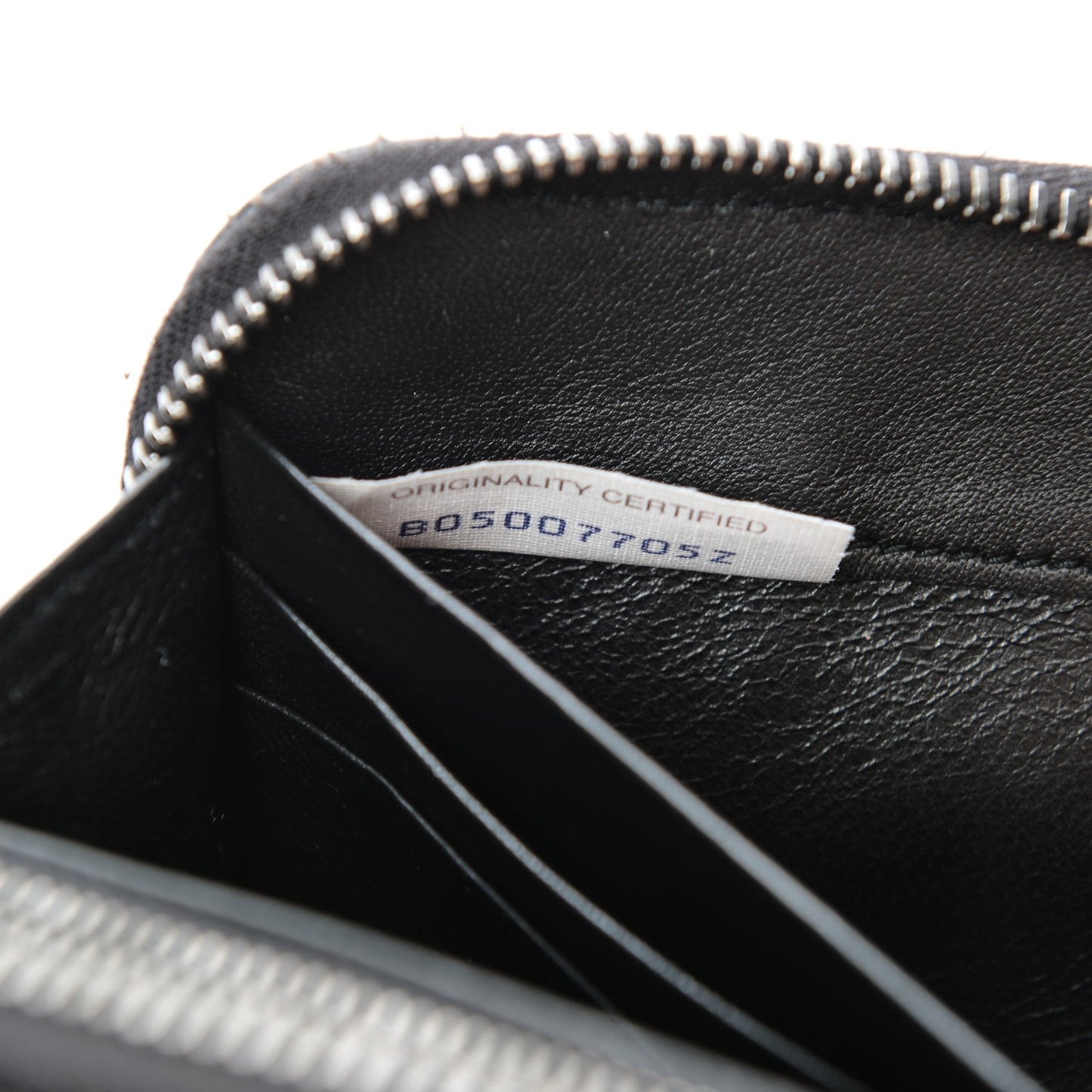 Nappa Ricamo Placcato Zip Around Wallet Nero Black