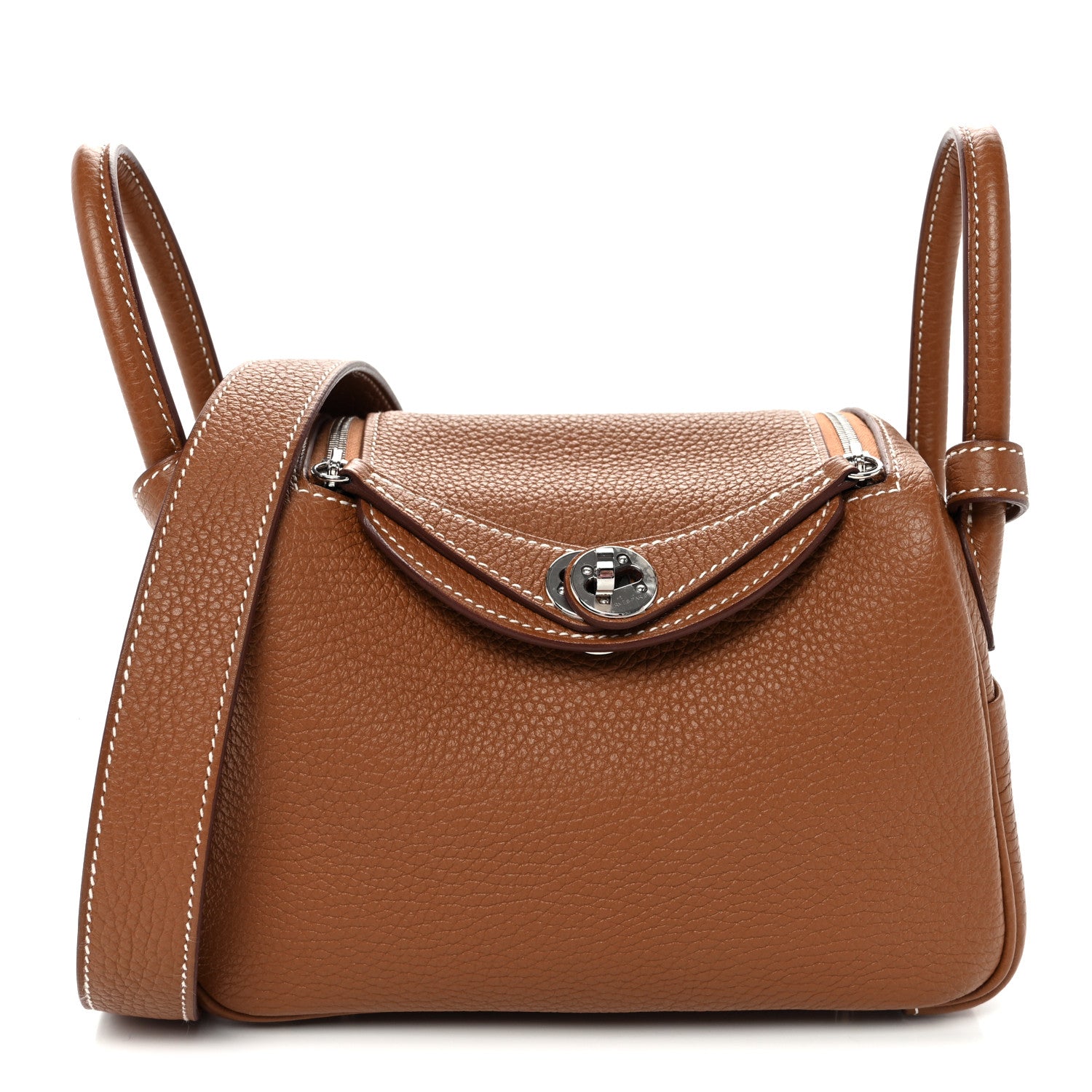Hermes Taurillon Clemence Mini Lindy 20 Gold 1 of 10
