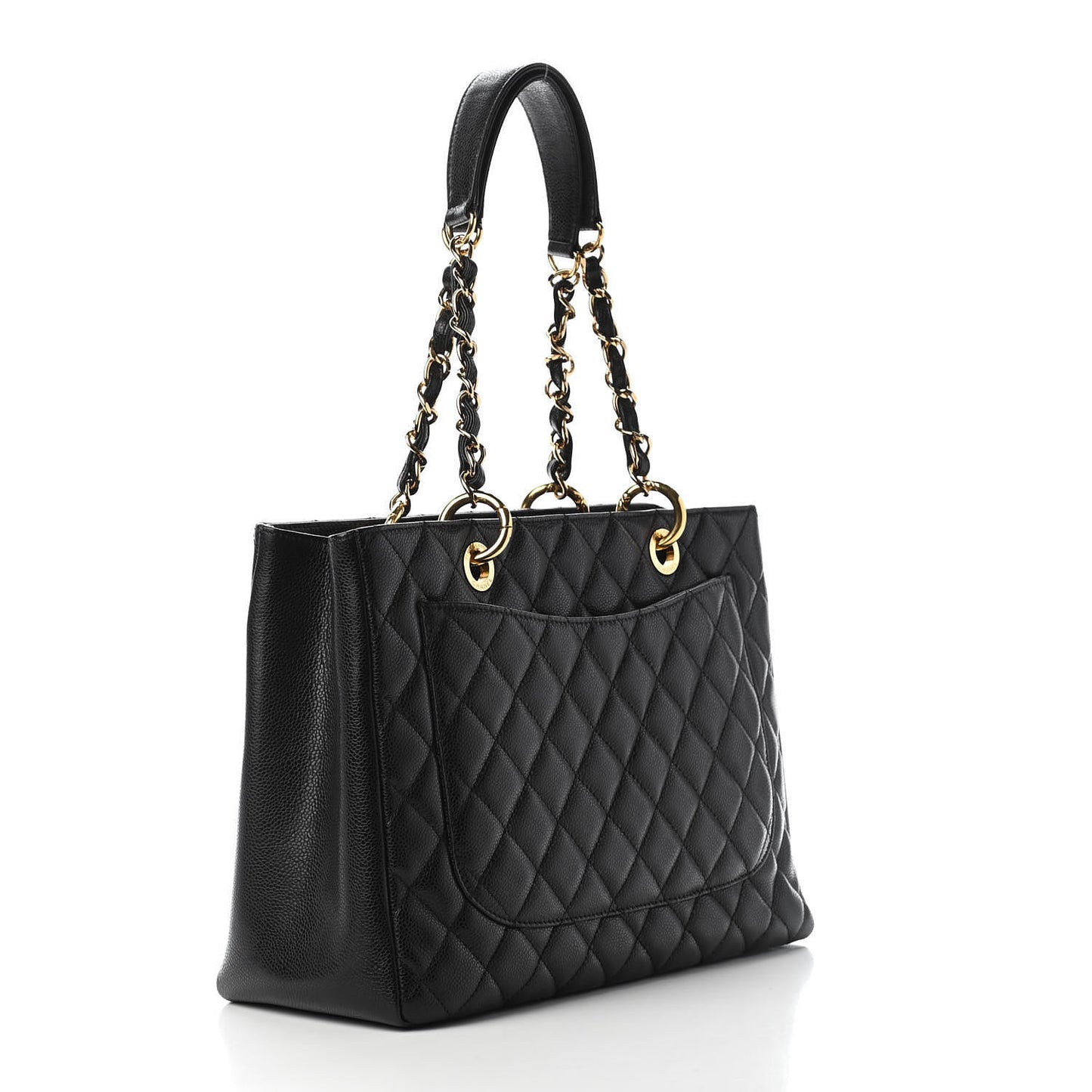 Caviar Quilted Grand Shopping Tote GST Black