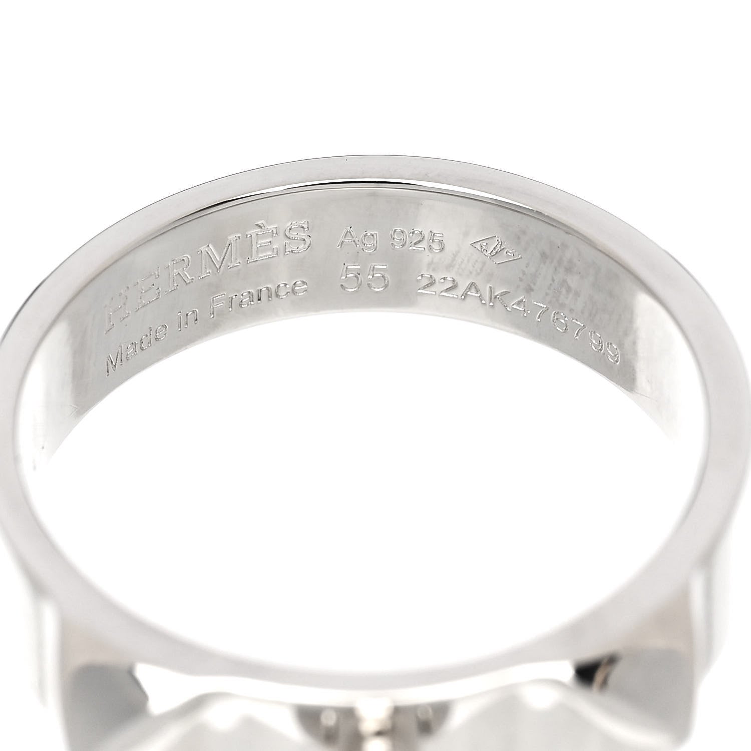 Hermes Sterling Silver PM Collier De Chien Ring 55 7.25 4 of 5