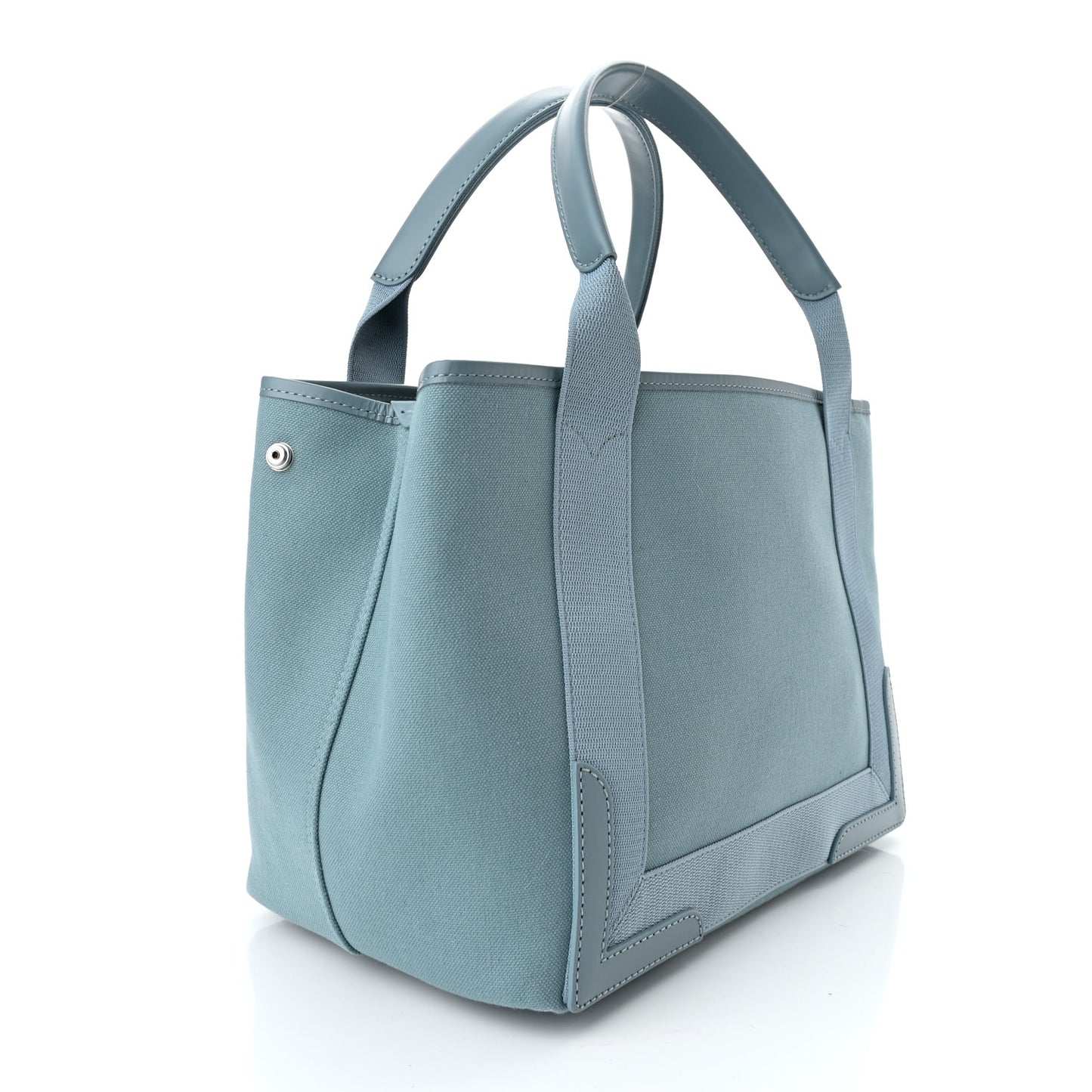 Cotton Canvas Calfskin S Navy Cabas Blue