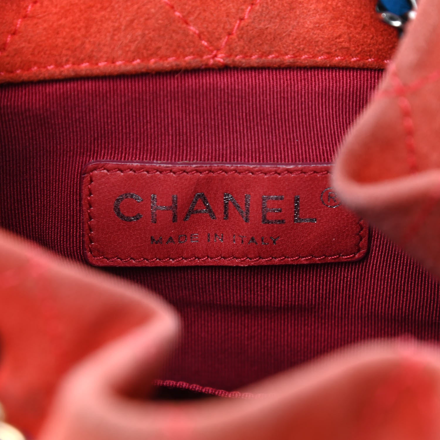 Chanel Suede Calfskin Quilted Small Gabrielle Backpack Orange Green 6 of 12