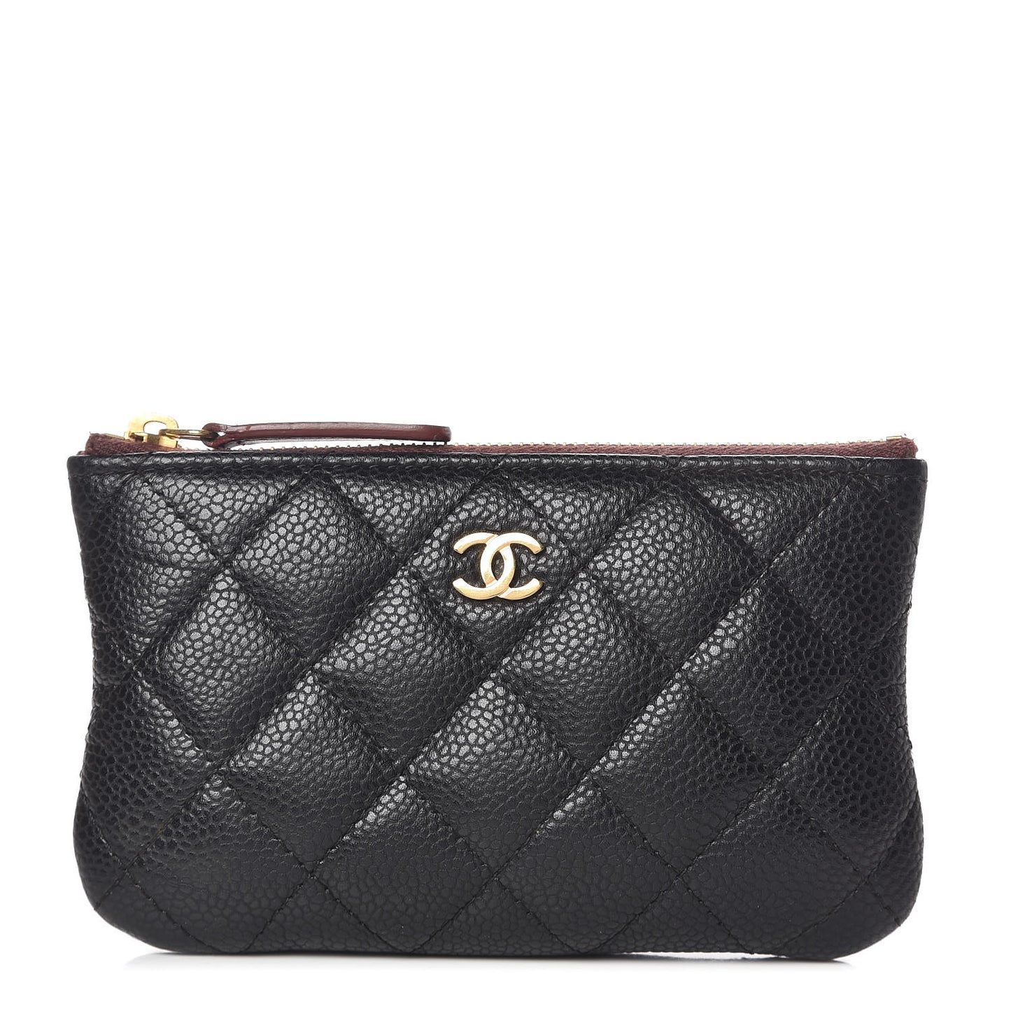 Caviar Quilted Small Cosmetic Case Black