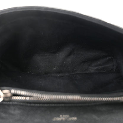 Saint Laurent Sheepskin Matelasse Chevron Monogram Medium College Bag Black 5 of 10