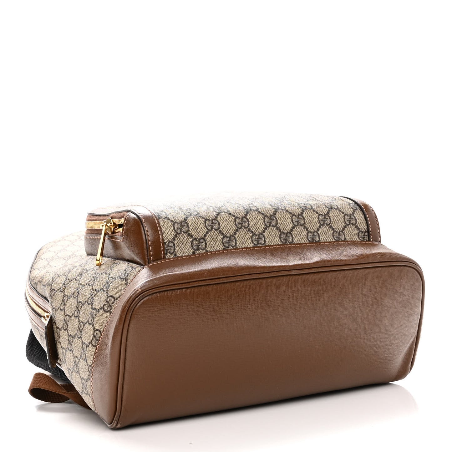 GG Supreme Monogram Textured Calfskin Retro Interlocking G Backpack Brown Beige