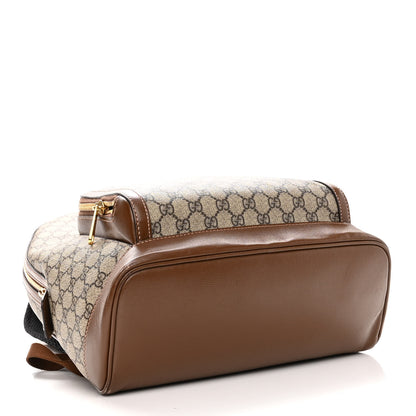 Gucci GG Supreme Monogram Textured Calfskin Retro Interlocking G Backpack Brown Beige 4 of 11