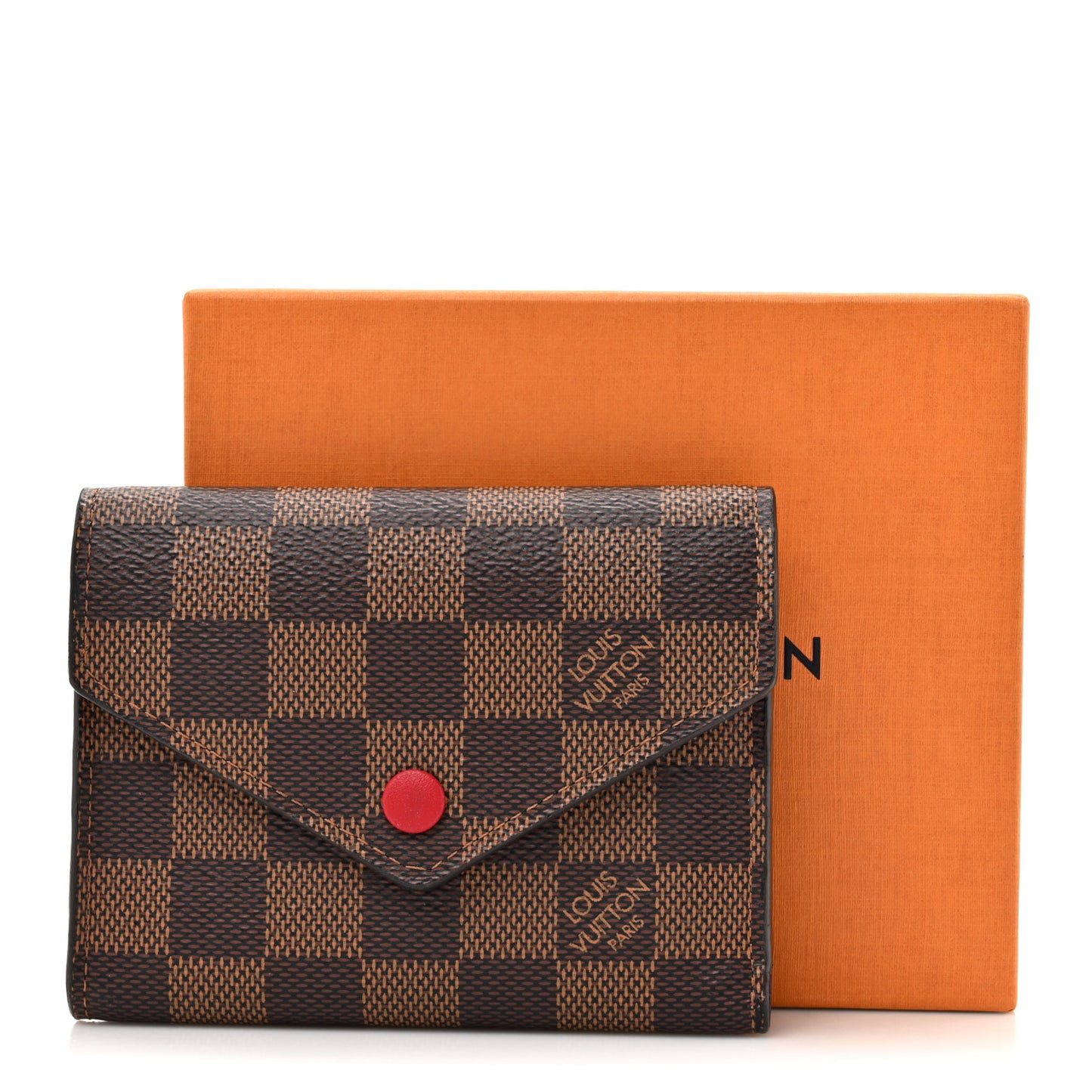 Damier Ebene Victorine Wallet Cherry