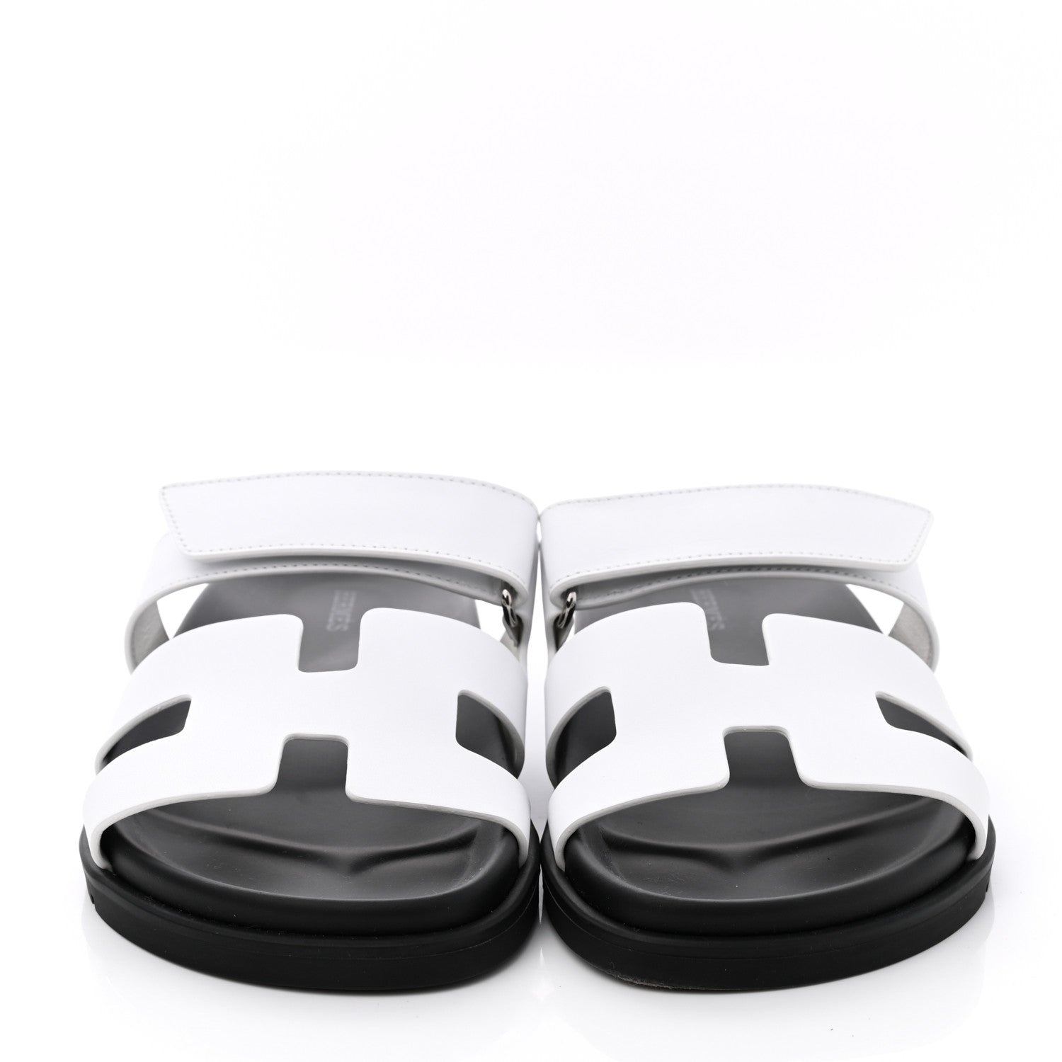 Hermes Calfskin Womens Chypre Sandals 37.5 White 2 of 9