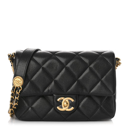 Chanel Caviar Quilted Small Twist Your Buttons Flap Black 1 of 10