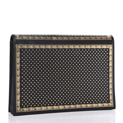 Gucci X SEGA Calfskin GUCCY Stars Portfolio Bag Black Gold 3 of 9