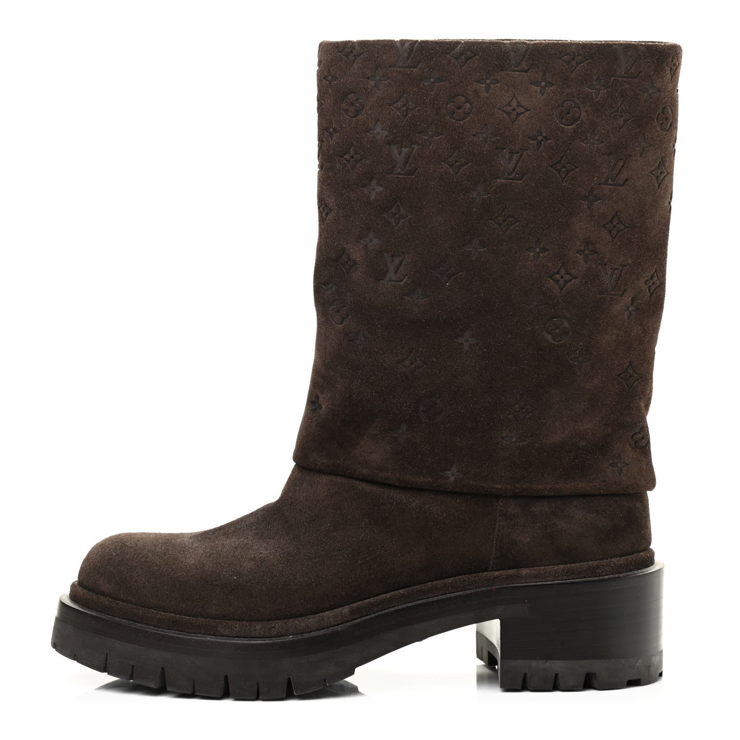 Louis Vuitton Suede Monogram Low Boots 35.5 Brown 1 of 7