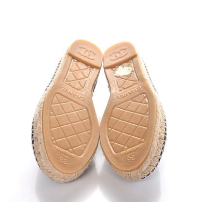 Chanel Lambskin CC Espadrilles 36 Black 4 of 9