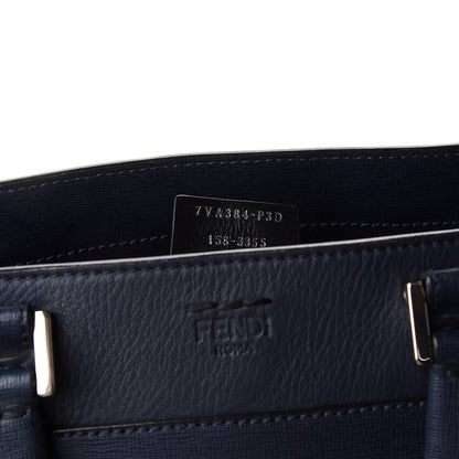 Fendi Vitello Elite Flamingo Shopping Tote Bag Blue Notte 9 of 11