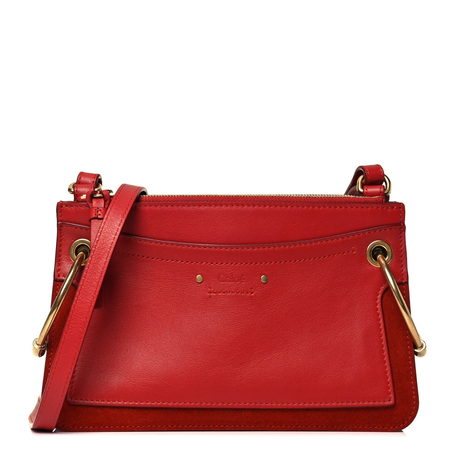 Calfskin Suede Small Roy Bag Earthy Red