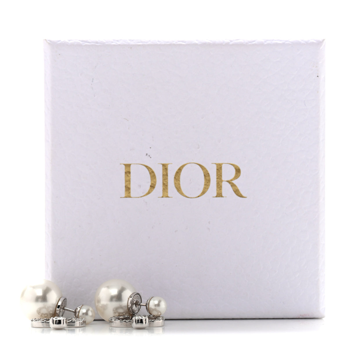 Christian Dior Pearl Crystal Tribal CD Drop Earrings Silver 5 of 5
