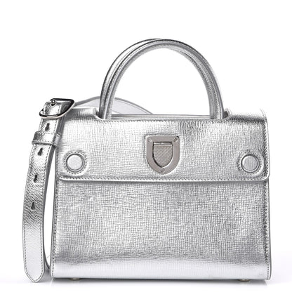 Christian Dior Metallic Grained Calfskin Mini Diorever Flap Silver 1 of 8