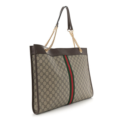Gucci GG Supreme Monogram Large Rajah Chain Tote Beige New Acero 4 of 12