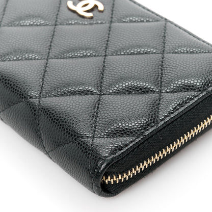 Chanel Caviar Quilted Medium Zip Around Wallet Black 11 of 12