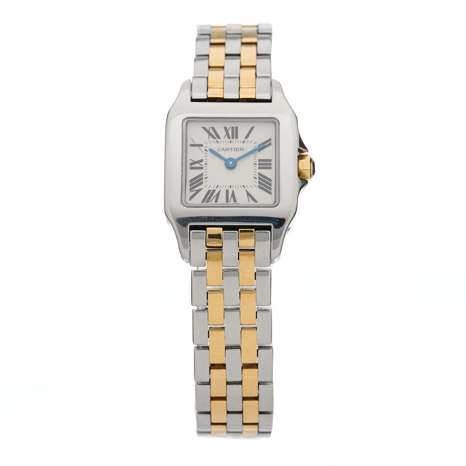 Cartier Stainless Steel 18K Yellow Gold 20mm Santos Demoiselle Quartz Watch 1 of 5