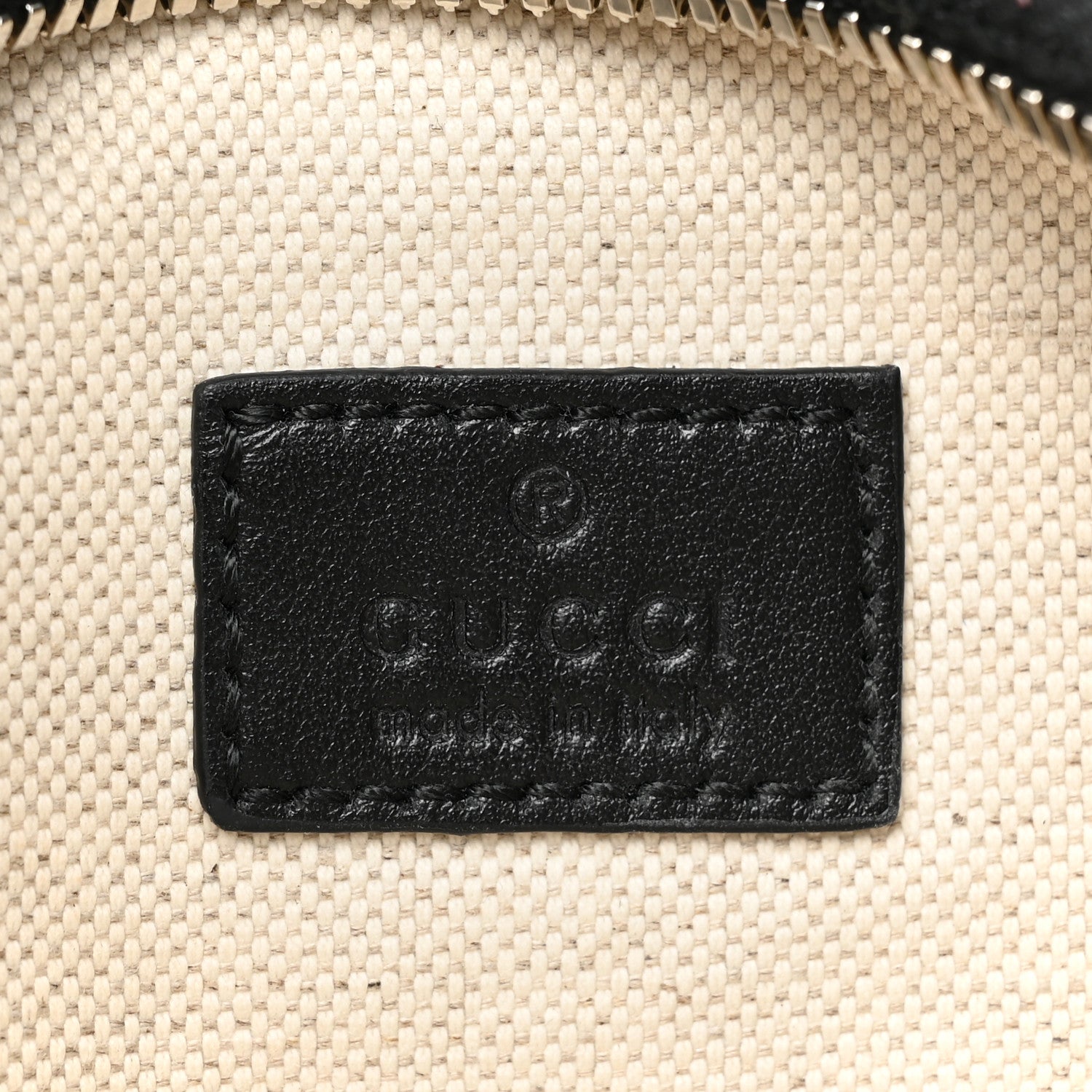 Gucci Calfskin GG Tennis Embossed Belt Bag Black 6 of 12