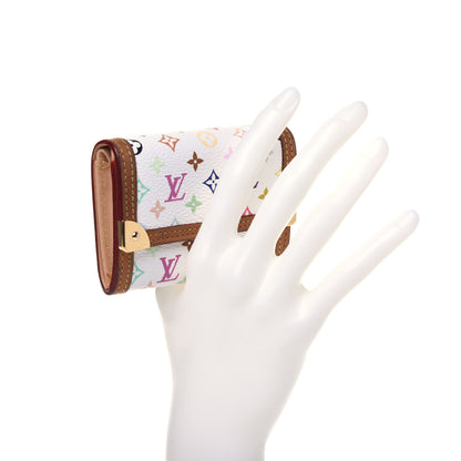 Louis Vuitton Monogram Multicolor Porte-Monnaie Plat Coin Purse White 2 of 12