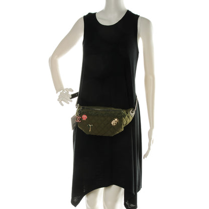 Chanel Canvas Lambskin Quilted Coco Cuba Charms Waist Bag Khaki 2 of 7