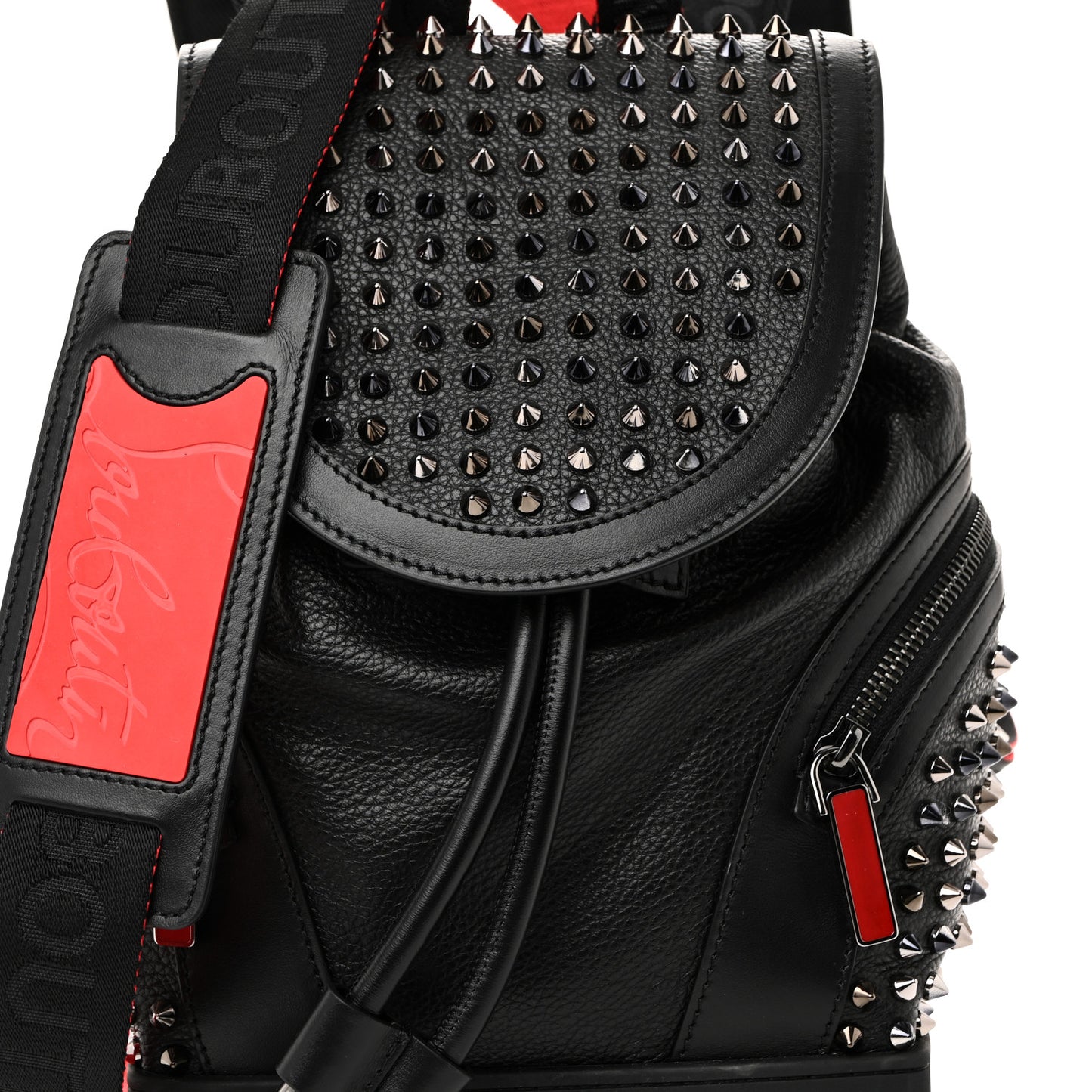 Calfskin Spiked Small Explorafunk Backpack Black