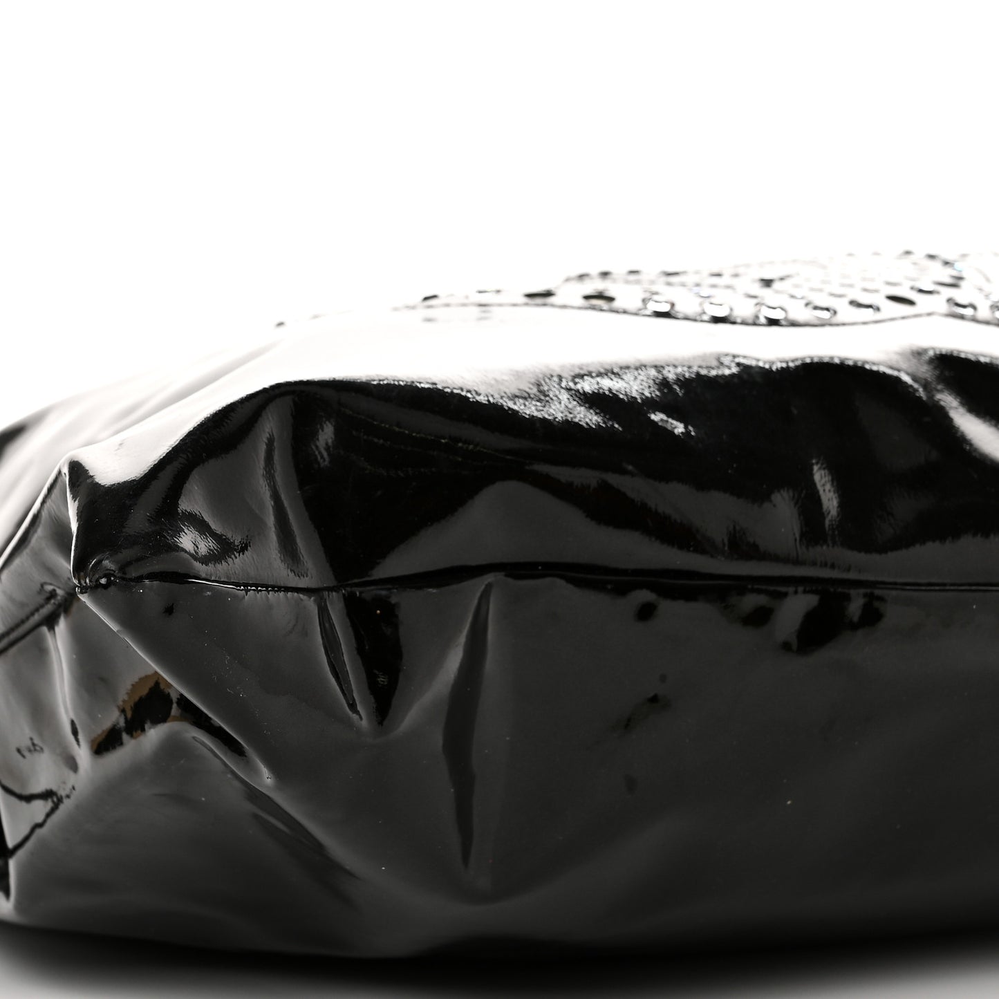 Patent Crystal Strass Bonbons Tote Black