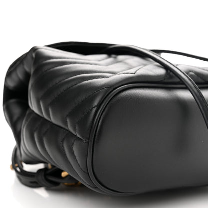 Gucci Calfskin Matelasse GG Marmont Flap Backpack Black 10 of 11