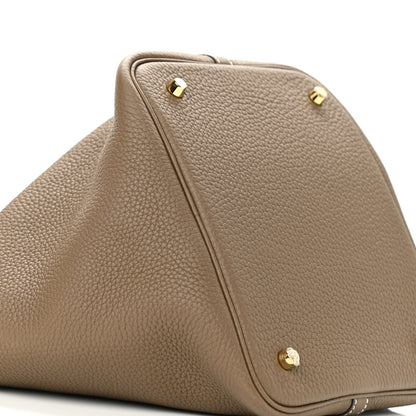 Hermes Taurillon Clemence Picotin Lock 22 MM Etoupe 9 of 11