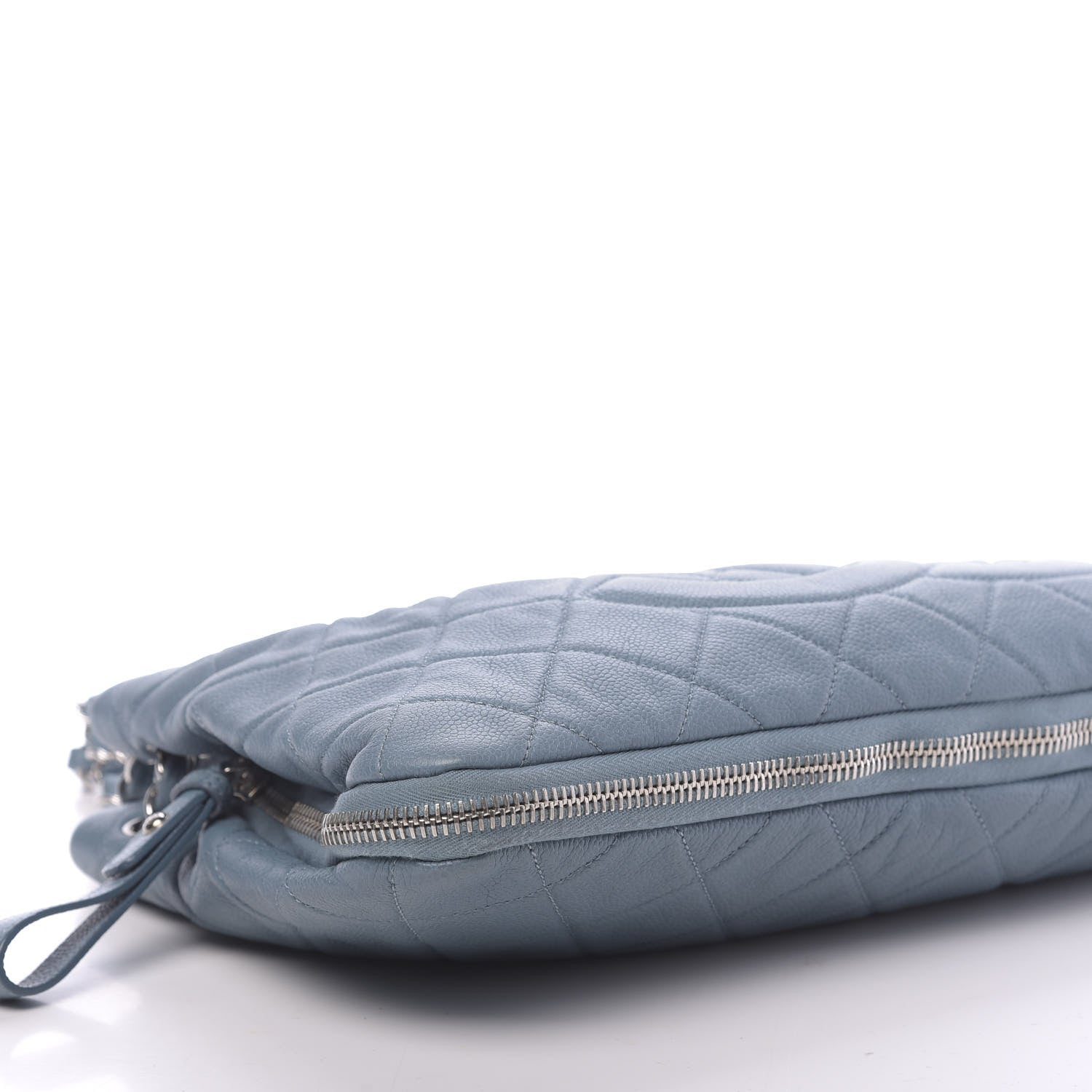 Chanel Caviar Quilted Expandable Zip Shoulder Bag Blue 11 of 12