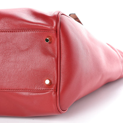 Burberry Calfskin Haymarket Check Small Canterbury Tote Red 6 of 14
