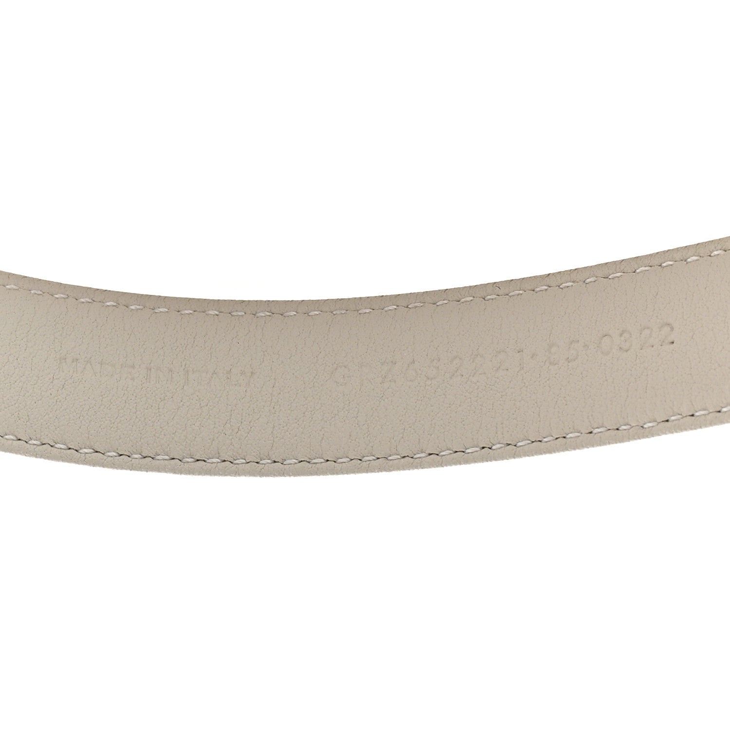 Saint Laurent Calfskin Crocodile Embossed Maillon 20mm Cintura Belt 85 34 Crema Soft 3 of 5