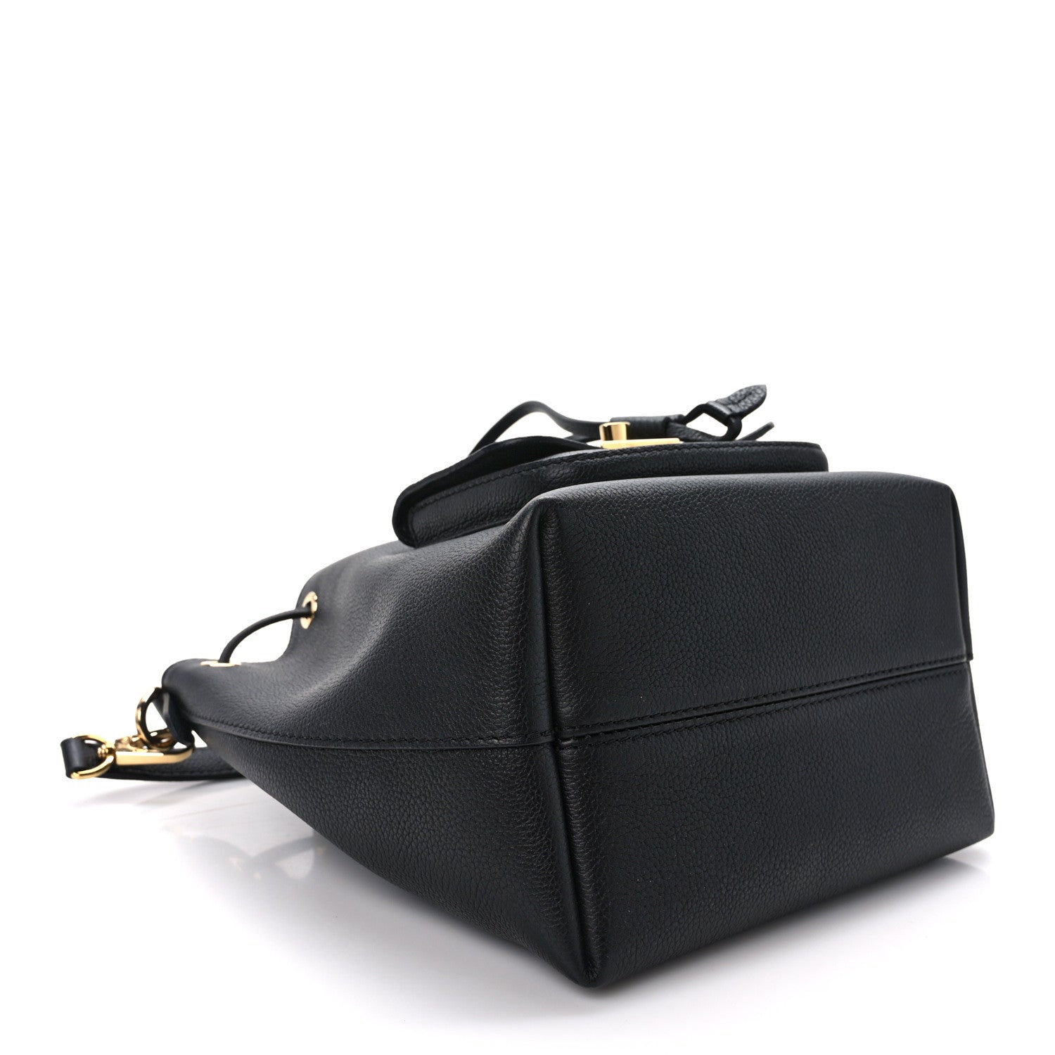 Louis Vuitton Calfskin Lockme Bucket MM Black 4 of 11