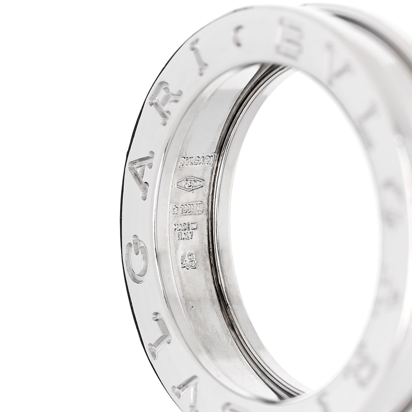 18K White Gold B.Zero1 One-Band Ring 48 4.5