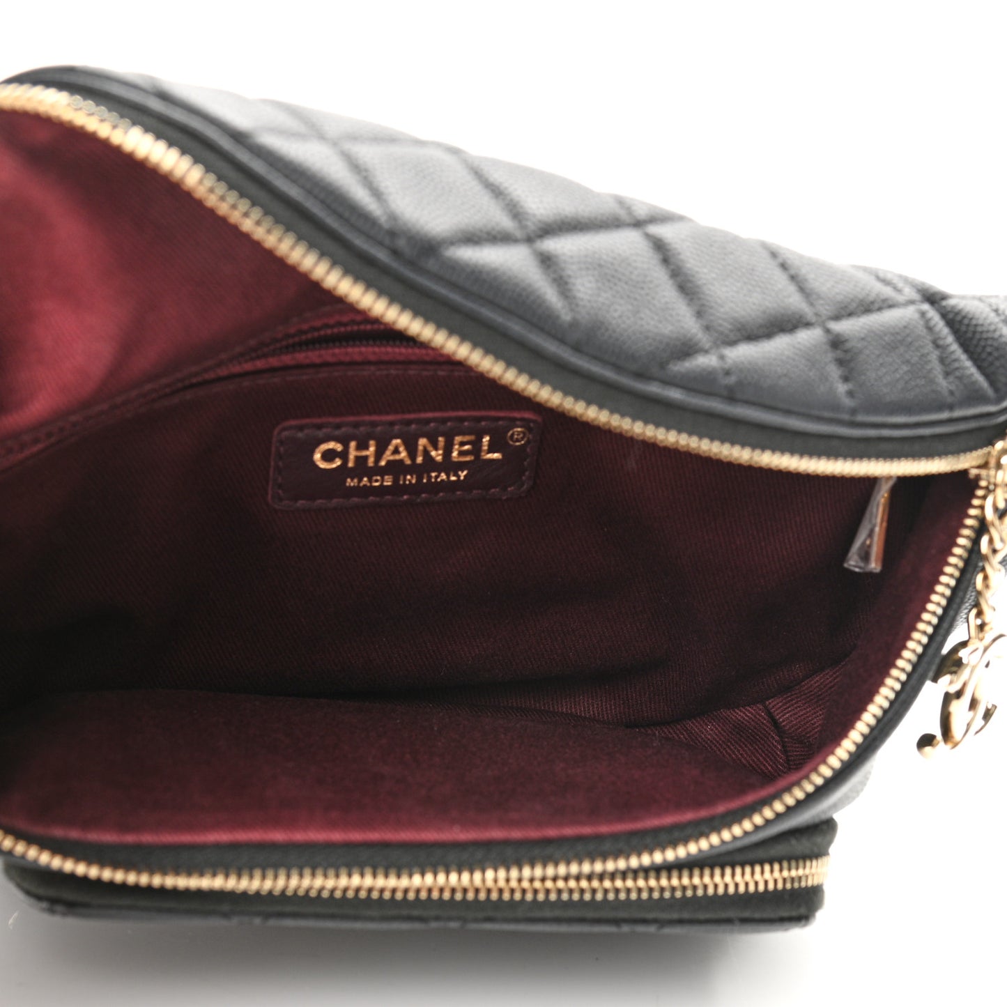 Caviar Quilted Business Affinity Waist Belt Bag Black